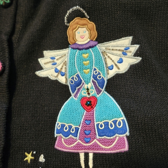 NWT Quacker Factory Plus Size Women's Christmas Embroidered Sweater Size 1X - Picture 8 of 9